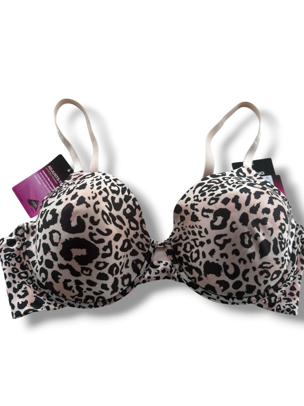 Maidenform Adjusts-To-Me T-Shirt Bra Large Leopard Print Wireless Style 07110 NW